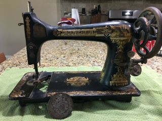 Antique Singer Sewing Machine Sphinx Decal 1900 Model 27 Treadle Head Parts Only