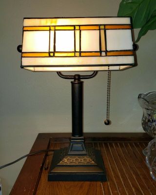 Bankers Lamp Antique Bronze Tiffany Mission Style Office Desk Light