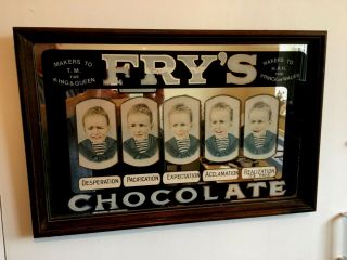 Rare Fry’s Chocolate Advertising Mirror Makers To King & Queen 20 " X 13 "