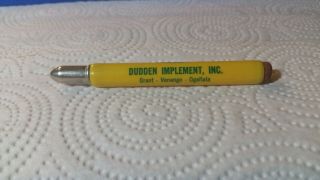 Antique " John Deere,  Dudden Implement,  Inc. ,  Grant - Venango - Ogallala " Bullet Pencil