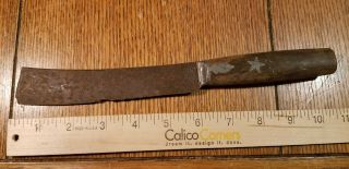 Vintage Antique Primitive Civil War Era Chef Knife Pewter Star Inlay Wood Handle