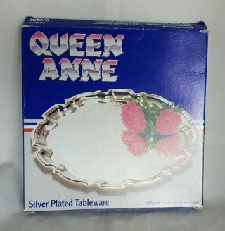 Vintage Small Silver Plated Tray By Queen Anne (boxed)