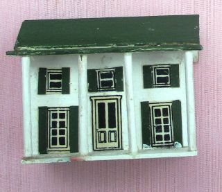 Vintage Dollhouse Miniature Teeny Tiny 1 " Open Back Two Story Dollhouse 1/144