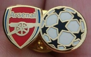 Arsenal Football Club Champions League Pin Badge Rare Vgc
