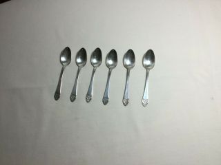 Vintage Waldorf Astoria Demitasse Silver Plated Set Of 6 Spoons By Victor S Co