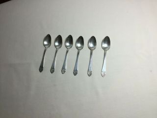 VINTAGE WALDORF ASTORIA DEMITASSE SILVER PLATED SET OF 6 SPOONS BY VICTOR S CO 3