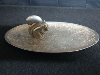Vintage Silver Plated Squirrel Nut Dish Tray
