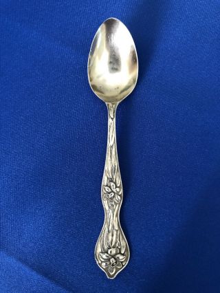 Vintage Sterling Silver Baby Spoon Baker - Manchester Ca 1900 Daffodil Pattern