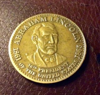 Abraham Lincoln 16th President Of The United States Antique Medal Coin Token