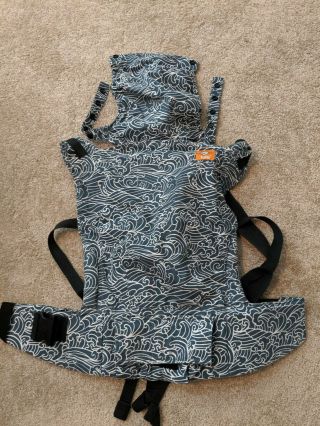 Rare Collectable Standard Tula Baby Carrier Blue Splash Waves Surfer Print