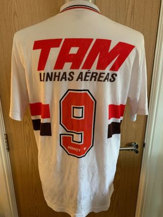 Rare Penalty São Paulo 1993 Home Football Shirt Jersey Maillot Size L Number 9
