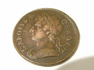 Antique Charles Ii 1674 Copper Farthing British Coin (708)