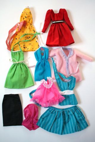 Selection Of Vintage 80s Superstar My First Barbie And Skipper Clothes,  Mattel