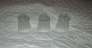 Set Of 3=vintage Clear Diamond Glass Candle Votive Cups Sconces Home Interior