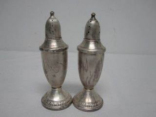 Vintage Weighted Sterling Silver 4 3/4 " Salt & Pepper Shakers