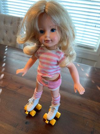 Vintage Tomy Kimberly Hang Ten Rollerskate Doll 1984 18” Clothes Skates