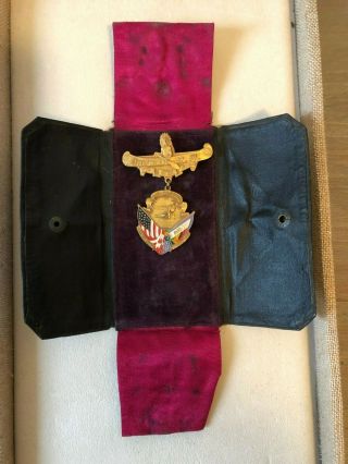 Antique Improved Order Of Red Men,  Pequod 47,  1913 Medal W/ Case,  Ac,  Jersey