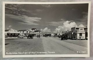 Antique Postcard Rppc Real Photo Business Section Port Aransas Texas