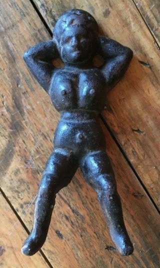 Antique Cast Iron Naughty Nellie Naked Lady Boot Jack