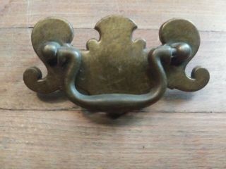 Vintage Antique Chippendale Style Bat Wing Drop Bail Canada Brass Drawer Pulls 1