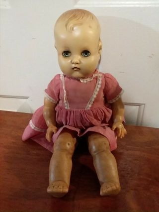 Vintage Horseman Baby Doll,  Sleepy Eyes,  Molded Hair,  Rubber Body