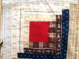 Back In Time Textiles Antique 1860 - 80 " Log Cabin " Cutter Quilt Piece Madders