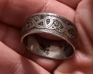 Celtic Scottish Sterling Silver Iona Celtic Arts Snake Band Ring Rare