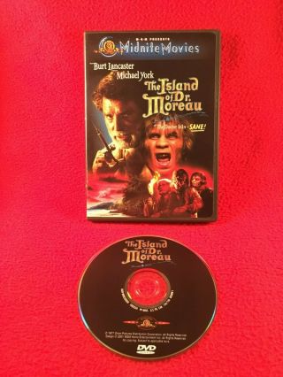 The Island Of Dr.  Moreau Dvd 1977 Horror Burt Lancaster York Region 1 Usa Rare