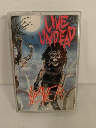 Vtg 1987 Slayer Cassette Tape Live Undead Album Tape Lp 80s Metal Blade Rare