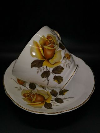 Regency English Bone China Tea Cup And Saucer Yellow Rose