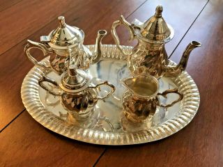 Vintage Godinger Silver Art Co Silver Plated Child’s 5 Piece Tea Set Rare