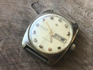 Vintage Baylor Automatic Aquaflex Mens Watch Keeps Great Time