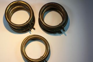 10 Large Victorian Brass Curtain Rings.