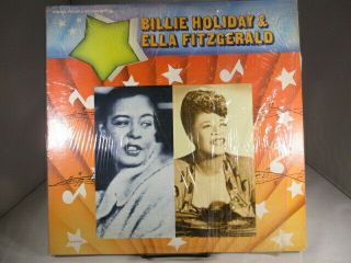 Billie Holiday & Ella Fitzgerald S/t Lp 2xlp Mca 2 - 4099 Rare Jazz Shrink Vg/vg,