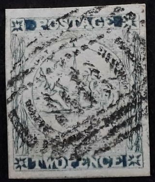 Rare 1850 - Nsw Australia 2d Dull Blue Imperf Sydney Views Stamp