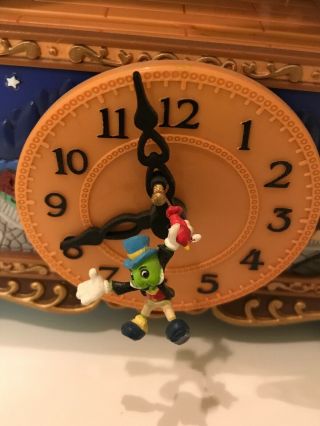 RARE Enesco Disney Pinocchio Illuminated Musical Clock Figurine 3