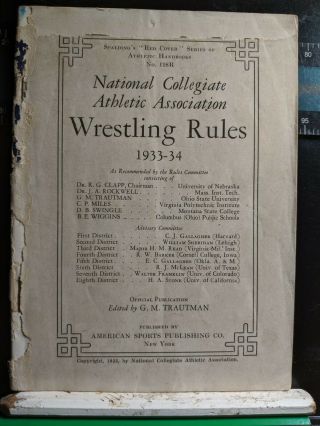 1933 Official Ncaa Wrestling Rules Guide With Photos - - No Cover - - Rare