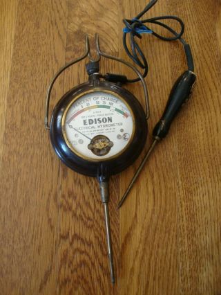 Antique Edison Model Et 60 Electrical Hydrometer 6 Volt Lead Battery Tester