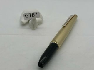 G187 Platinum S☆n Fountain Pen 18k Vintage Rare Black Body