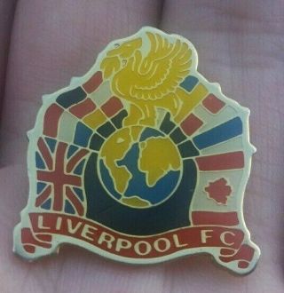 Liverpool Fc On Top Of The World Very Rare Pin Badge Vgc