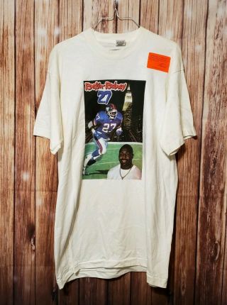 Vtg 90s Single Stitch York Giants Large T Shirt Rodney Hampton Rare