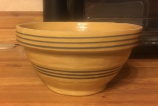 Antique Vintage Yellow Ware 8 1/2 " Mixing Bowl