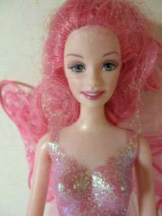 Barbie Pink Sparkle Fairy With Wings Belly Button Body - Rr