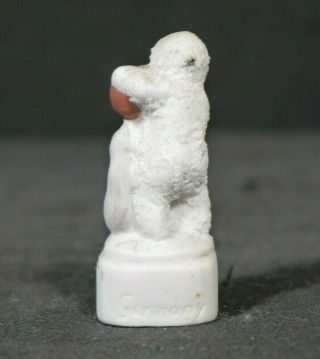 Antique German Bisque Porcelain Snow Baby Figurine Seal With Ball Marked 5 3
