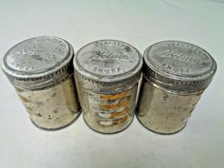 3 Antique Vintage " Helme Quality Snuff " Tins (empty) - Collectible Tobacciana Box