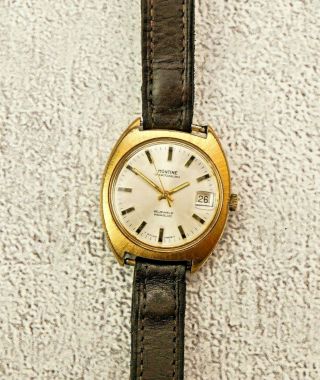 Gents Vintage Gold Plated Montine 25 Jewel Incabloc Automatic Wrist Watch 1970s