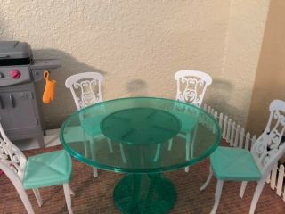 Vintage Barbie Doll Furniture Garden Table And Chairs Set No Doll