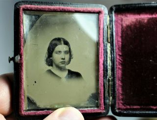 Antique Early Ambrotype Daguerreotypes Photograph Framed Portrait Girl