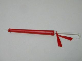 Vintage Barbie Red Umbrella With Plastic Tassel (a)