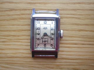 Rare Gub Glashütte Rectangular Cal 62 Watch 1950`s